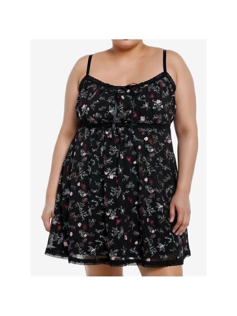 Sweet Society Flower Embroidery Cami Dress Plus Size 1